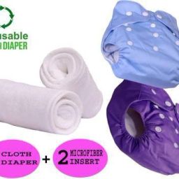All In One Reusable Washable Soft Cloth Fabric Diaper Nappy With Free Insert For New Born To 2 Year Baby (2Diaper+2Insert)-image-8