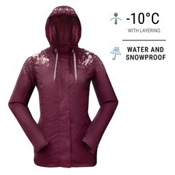 quechua Women Winter Jacket for Hiking SH500 -10°C Burgundy-picture-47