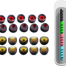 DEFENDER HUB Silicone Rubber Earbuds Tips, Eartips, Earpads 20 Pcs , One Cable Protector In The Ear Headphone Cushion-image-77