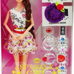 poksi Sparkle Model Doll with gorgeous and Long hairs and maximum joints for movements image 2
