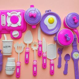 17-Piece Colorful Cooking Toy Kit for Kids (Purple & Pink)-image-49