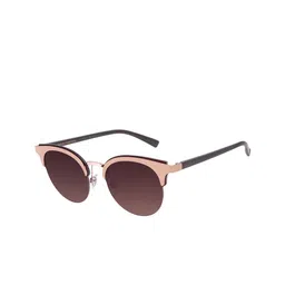 Chilli Beans Women Brown Lens & Rose Gold-Toned Half Rim Cateye Sunglasses-39