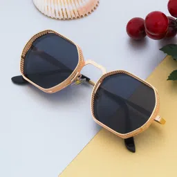 Ted Smith Unisex Grey Lens & Gold-Toned Other UV Protected Lens Sunglasses-31