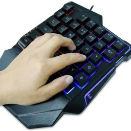 ELECTRO WOLF 35 Keys sades LED RGB Backlight Gaming One-Handed USB Wired Keyboard W/Hand Rest Wired USB Handheld Gaming Keyboard Compatible with Desktop, Laptop, Mac USB Wired Gaming Keyboard with LED Backlight 35 Keys sades Wide Hand Rest One-Handed Membrane RGB Gaming Keypad for Gaming image 5