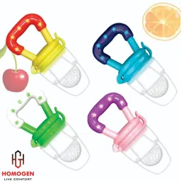 Silicone Baby Fruit Feeder Pacifier with Nipple Teether (Pack of 4) Feeder-5