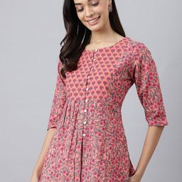 MEESAN Pink & Blue Printed Cotton Tunic-picture-28
