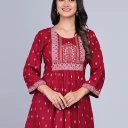 SkyaSia Ethnic Printed Tunic With Gathers In The Front-4