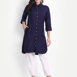SUTI Blue Shirt Collar Tunic-image-13
