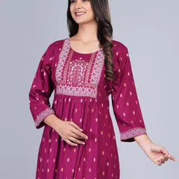 SkyaSia Ethnic Printed Tunic With Gathers In The Front image 3