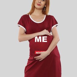 SillyBoom Typography Printed Maternity T-shirt Dress-image-29