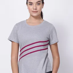 STUDIOACTIV Grey & Magenta Striped Active Dry Top-image-20