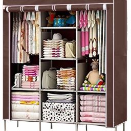 6+2 Shelves - almari Closet Clothes Wardrobe/Cabinet Carbon Steel Collapsible Wardrobe-image-53