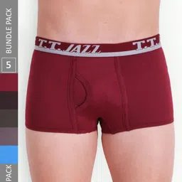 T.T. Men Pack Of 5 Jazz Mini Pure Cotton Logo Printed Trunks-picture-16