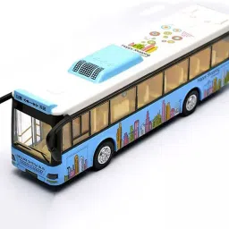 Alloy Long London Bus Toy For Kids Light Sound Pullback Diecast Metal School Bus-image-45