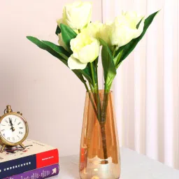 arick decor White Artificial Tulip Flower Bunch-picture-24