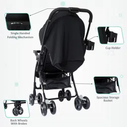 1st step Caramel Baby Stroller With 5 Point Safety Harness And Reversible Handlebar Stroller image 4