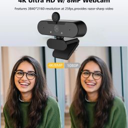 AUSHA Full HD 1080p Webcam with Autofocus, Microphone & Privacy Shutter 2 HD Webcam with Built-In Microphone USB Connectivity image 2