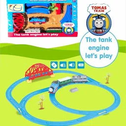 ADKD Kids Train & Track Set With Changeable Tracks Over Bridge Tunnel image 2