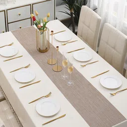 HOKIPO Brown Rectangular Table Runner-58
