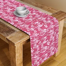 Alina decor Red & White Digital Printed Table Runner-18
