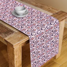 Alina decor Red & Brown Printed Table Runner-17