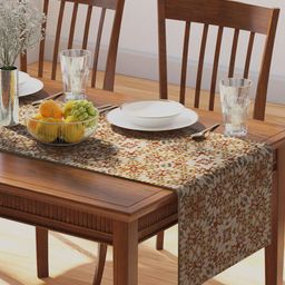 PETAL HOME Yellow & Beige Printed Pure Cotton Alhambra Table Runner-12
