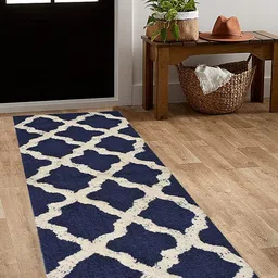 Homitecture Blue & White Geometric Woven-Designed Floor Runner-picture-25