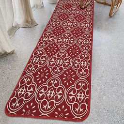 Saral Home Red & White Ethnic Motifs Anti-Skid Floor Runner-28