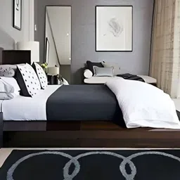 Shopgallery Black & Grey Geometric Print 55.88 cm x 1.39 m Floor Runner-14