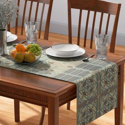 PETAL HOME Blue Strasbourg Printed Pure Cotton Table Runner-18