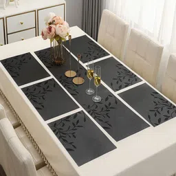 HOKIPO 7 Pieces Floral Printed Tablemats with Table Runner-21