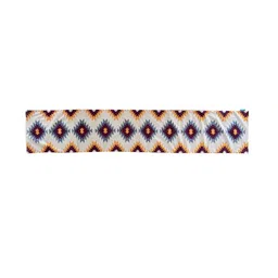 Tasseled Home White & Orange-Colored Navajo Kilim Printed Rectangular Table Runner image 2