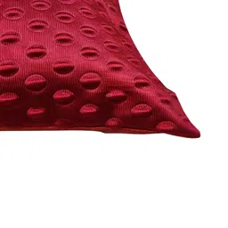 Good Vibes Maroon & Grey 4 Pieces Printed Square Cushion Covers and Table Runner image 3