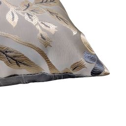 Good Vibes Grey & Gold-Toned 6 Pieces Printed Square Cushion Covers and Table Runner image 3