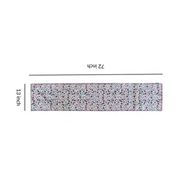 Tasseled Home White & Red Indie Floral Printed Rectangular Table Runner image 5