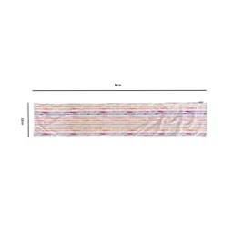 Tasseled Home White & Pink Brushstroke Printed Rectangular Table Runner image 5
