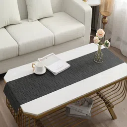 HOKIPO Black Textured Rectangular Table Runner image 2