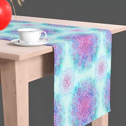 ArtzFolio Sea Green & Pink Ethnic Motifs Printed Rectangular Table Runner image 1