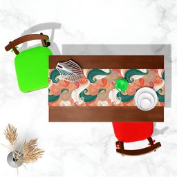 ArtzFolio Brown & White Digital Printed Table Runner image 1