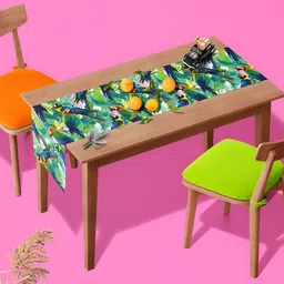 ArtzFolio Green & White Abstract Printed Table Runner image 2