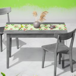 ArtzFolio Sea Green & Red Floral Printed Rectangular Table Runner image 1