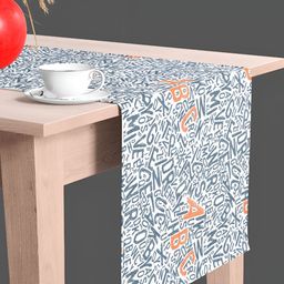 ArtzFolio Black & White Geometric-Printed Edge To Edge Table Runner image 2