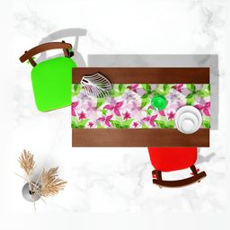 ArtzFolio White & Green Digital Printed Table Runner image 2
