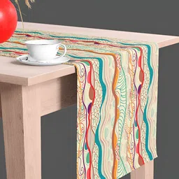 ArtzFolio Beige & Brown Abstract Printed Table Runner image 2