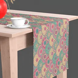 ArtzFolio Beige & Green Printed Table Runner image 2