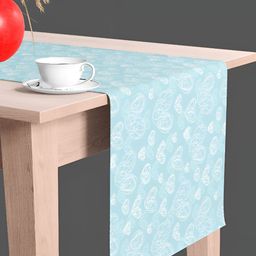 ArtzFolio Blue & White Abstract Printed Table Runner image 2