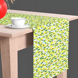ArtzFolio White & Green Digital Printed Table Runner image 2