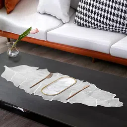 Dakshya Industries Silver Toned Textured Table Runner image 2