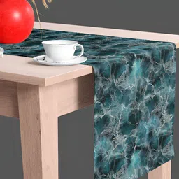 ArtzFolio Teal & White Printed Table Runner image 2