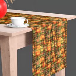 ArtzFolio Orange-Coloured Printed Edge To Edge Table Runner image 2